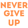 never give up