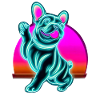 Frenchi Bulldog Synthwave Sunset