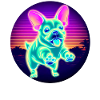 French Bulldog Neon Sunset