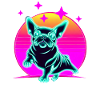 Bulldog français Synthwave Frenchie