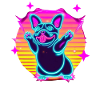 Funny French Bulldog Synth Frenchie