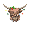 Hairy Christmas Highland Cow