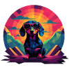 Synthwave Dachshund (no1)