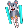 Maus Skispringer Ski Wintersport