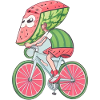Watermelon Riding a Bike
