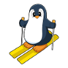 Pinguin Skifahrer Ski Wintersport