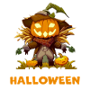 Happy Halloween Pumpkin Scarecrow Graphic
