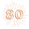 Number 80, gold, customizable