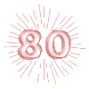 Number 80, rose gold, customizable