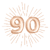 Number 90, gold, customizable