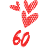 60. 60 ÅR. 60 ÅRS JUBILÆUM. FØDSELSDAG 60 ÅR.