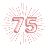 Number 75, rose gold, customizable