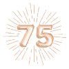 Number 75, gold, customizable
