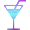 Beschwipstes Cocktailglas