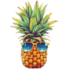 Pineapple with sunglasses: summer coolness