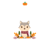 süßes Wolf Design mit Herbstmotiven
