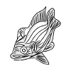 One-Line Asian-Inspired Fish