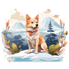 Hokkaido Dog in the mountains