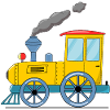Children's train railway yellow