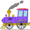 Children's train railway purple