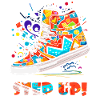 hjärtan, kärlek och sneakers, en färgglad sneaker