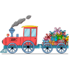 Children's train railway with trailer