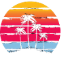 Sunset palm trees