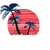 Sunset with palm trees