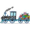 Children's train railway with trailer