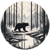 Bear Stalking through the Woods
