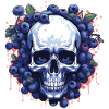 Berry Skull Art Blue