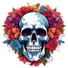 Floral Wreath Skull Portrait