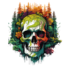 Rainbow Skull in the Jungle