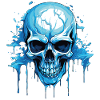 Blue Skull Ink Flow