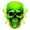 Neon Flames Skull Design