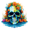 Tropical Flower Skull