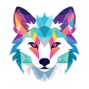 Polarfuchs Bunte Aquarell-Tierillustration