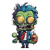 Cartoon zombie with a necktie