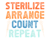 Sterilizing, arranging, counting, repeating -
