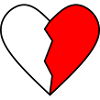 HALF RED HEART RIGHT SIDE