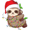 Funny Sloth Christmas. Xmas Slothy