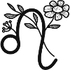 Löwe Sternzeichen minimalistisch, Floral