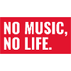 Music statement on red background