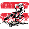 Red White Ridge Motocross Leap