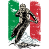 Italian Flag Mountain Biker