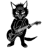Chat noir guitariste