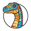 Dinosaurier Bunte Aquarell-Tierillustration