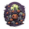 Funny Halloween Pumpkin & Zombie Shirt