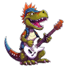 Dino Gitara elektryczna Gitarzysta Dinosaur Music Band