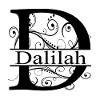Monogram with the name Dalilah
